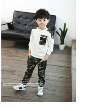 Load image into Gallery viewer, Children's Clothing Boys' Spring Suits  Kids Camouflage Boys' Sports Sets Spring and Autumn Two-piece Suits Black White Color