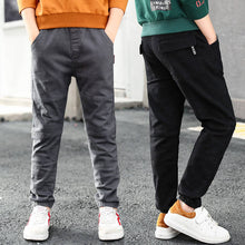 Load image into Gallery viewer, Children's clothing boys' pants spring and autumn 2019 new big boy boy children casual feet stretch slim trousers
