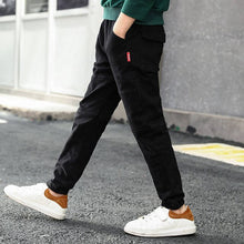 Load image into Gallery viewer, Children's clothing boys' pants spring and autumn 2019 new big boy boy children casual feet stretch slim trousers