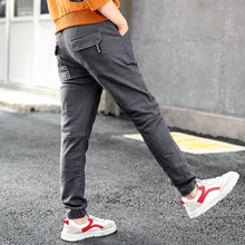 Load image into Gallery viewer, Children's clothing boys' pants spring and autumn 2019 new big boy boy children casual feet stretch slim trousers