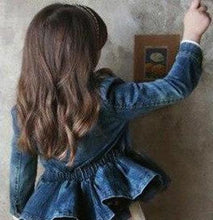 Load image into Gallery viewer, Girls' Jeans Jacket Children Gathered-Waist Childrenswear