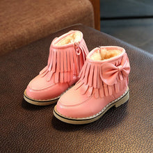 Load image into Gallery viewer, Winter Children's Martin Boots Girls Snow Boots Tassels In The Boots And Velvet Thick Warm Cotton Shoes Size 21-30 B205