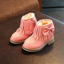 Load image into Gallery viewer, Winter Children's Martin Boots Girls Snow Boots Tassels In The Boots And Velvet Thick Warm Cotton Shoes Size 21-30 B205