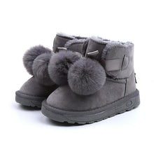 Load image into Gallery viewer, Winter girls snow boots leather children's boots 2018 new fashion girls plus velvet thick warm short boots non-slip cotton shoes