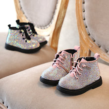 Load image into Gallery viewer, Fashion New Winter Children's Shoes Princess Rhinestone Girls Anti Slip Foot Warmer Fashion Snow Martin Boots 1-3 Years Old.