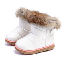Load image into Gallery viewer, COMFY KIDS Winter warm girls snow boots shoes for children's baby boots shoes pu leather soft bottom snow boots for baby girls