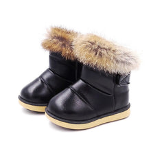 Load image into Gallery viewer, COMFY KIDS Winter warm girls snow boots shoes for children's baby boots shoes pu leather soft bottom snow boots for baby girls