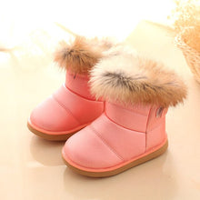 Load image into Gallery viewer, COMFY KIDS Winter warm girls snow boots shoes for children's baby boots shoes pu leather soft bottom snow boots for baby girls