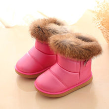 Load image into Gallery viewer, COMFY KIDS Winter warm girls snow boots shoes for children's baby boots shoes pu leather soft bottom snow boots for baby girls