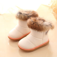 Load image into Gallery viewer, COMFY KIDS Winter warm girls snow boots shoes for children's baby boots shoes pu leather soft bottom snow boots for baby girls