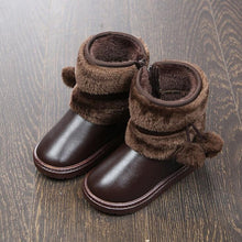 Load image into Gallery viewer, Winter Children's Snow Boots Kids Leather Shoes Plush Cotton Boots Slip-On Waterproof Girls Boots Fashion Kids Boots Size 21-30