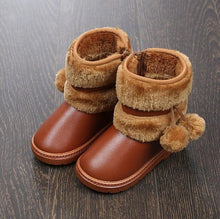 Load image into Gallery viewer, Winter Children's Snow Boots Kids Leather Shoes Plush Cotton Boots Slip-On Waterproof Girls Boots Fashion Kids Boots Size 21-30