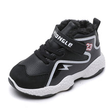 Load image into Gallery viewer, JUSTSL Children's toddler shoes new winter plus velvet boys girls keep warm shoes kids leather casual snow boots size 21-32