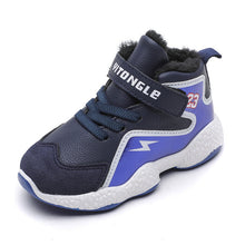 Load image into Gallery viewer, JUSTSL Children's toddler shoes new winter plus velvet boys girls keep warm shoes kids leather casual snow boots size 21-32