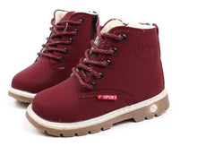 Load image into Gallery viewer, Children's plush warm snow boots boys girls thicker leather shoes For Kids