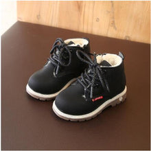 Load image into Gallery viewer, Children's plush warm snow boots boys girls thicker leather shoes For Kids
