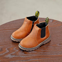 Load image into Gallery viewer, Children's Riding Boots Autumn Fashion Child Leather Snow Boots Casual Keep Warm Plush Baby Boys Ankle Boots Winter Zipper Shoes