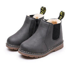 Load image into Gallery viewer, Children's Riding Boots Autumn Fashion Child Leather Snow Boots Casual Keep Warm Plush Baby Boys Ankle Boots Winter Zipper Shoes