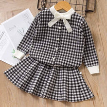 Load image into Gallery viewer, Leopard Sweater Skirt Suit Wool Set Long Sleeve Kids Girls Clothes