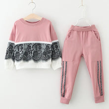 Load image into Gallery viewer, Brand Kids Clothing Sets Baby Girl Sweatsuits Autumn Fashion Rose Floral Embroidered Suits Baby T-shirt+Pants Outfits For Girls