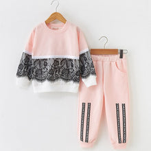 Load image into Gallery viewer, Brand Kids Clothing Sets Baby Girl Sweatsuits Autumn Fashion Rose Floral Embroidered Suits Baby T-shirt+Pants Outfits For Girls