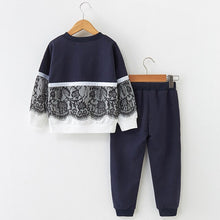 Load image into Gallery viewer, Brand Kids Clothing Sets Baby Girl Sweatsuits Autumn Fashion Rose Floral Embroidered Suits Baby T-shirt+Pants Outfits For Girls