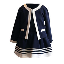 Load image into Gallery viewer, Long Sleeve Clothes For Girls Striped Skirt