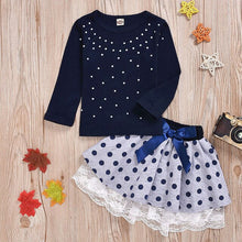 Load image into Gallery viewer, Humor Bear Autumn Winter Children Clothing Kids Girls Clothes Sets Baby Girl Dot design Long Sleeve + Skirt 2pcs Sports Suits