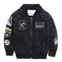 Load image into Gallery viewer, Spring Jackets for Boy Coat Army Green Bomber Jacket Boy's Windbreaker Autumn Jacket Patchwork Kids Children Jacket BC004 DIMUSI