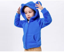 Load image into Gallery viewer, Fall Winter for Children Boys' Fur Soft Fleece Hoodie Hooded Jacket Outerwear Coat Clothing with Cartoon Bear Ears high quality