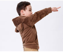 Load image into Gallery viewer, Fall Winter for Children Boys' Fur Soft Fleece Hoodie Hooded Jacket Outerwear Coat Clothing with Cartoon Bear Ears high quality
