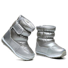 Load image into Gallery viewer, Children's Rubber Boots For Girls Boys mid-calf bungee lacing snow boots waterproof girls boot sport shoes fur lining kids boot
