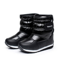 Load image into Gallery viewer, Children's Rubber Boots For Girls Boys mid-calf bungee lacing snow boots waterproof girls boot sport shoes fur lining kids boot