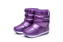 Load image into Gallery viewer, Children's Rubber Boots For Girls Boys mid-calf bungee lacing snow boots waterproof girls boot sport shoes fur lining kids boot
