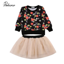 Load image into Gallery viewer, Cute Kids Baby Girls Clothes Long Sleeve Floral Sweatshirt T-shirt Tops+Tutu Skirts 2pcs Autumn Outfits Winter Clothes Set