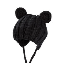Load image into Gallery viewer, Knitted Winter Baby Hat with Ears Cartoon Lace-up Children Kids Baby Bonnet Cap for 1-3 Years 5 Colors