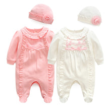Load image into Gallery viewer, Newborn Baby Girl Clothes Lace Flowers Jumpsuits and Hats, Sets Princess