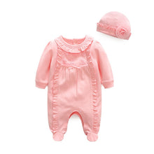 Load image into Gallery viewer, Newborn Baby Girl Clothes Lace Flowers Jumpsuits and Hats, Sets Princess