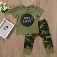 Load image into Gallery viewer, Newborn Baby Boys' Clothes Set Daddy's Boy Girl Tops T-Shirt+Camouflage Pants Cute Outfits Set Clothing Baby Girls Fashion