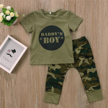 Load image into Gallery viewer, Newborn Baby Boys' Clothes Set Daddy's Boy Girl Tops T-Shirt+Camouflage Pants Cute Outfits Set Clothing Baby Girls Fashion