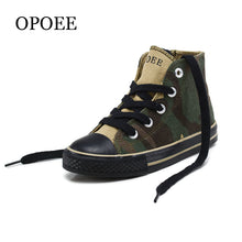 Load image into Gallery viewer, Children's shoes Boys and Girls high-top Canvas Shoes 2018 Spring and Autumn Camouflage Handsome Shoes