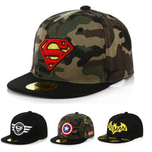 Load image into Gallery viewer, New Boys Girls Camo Caps Children Batman Visor Kids Beanie Hip Hop Hats Baby Sunshade Hats Casquette Baseball Cap Snapback DS19