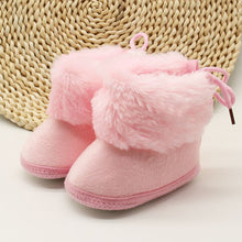 Load image into Gallery viewer, Winter Sweet Newborn Baby Girls Princess Winter Boots First Walkers Soft Soled Infant Toddler Kids Girl Footwear Shoes