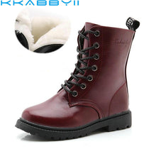 Load image into Gallery viewer, Boys Girls Boots Children's Winter Boots Shoes Waterproof Martin Boot Ankle For Kids Female Snow Fur Red Black