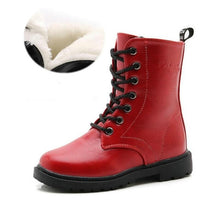 Load image into Gallery viewer, Boys Girls Boots Children's Winter Boots Shoes Waterproof Martin Boot Ankle For Kids Female Snow Fur Red Black