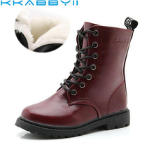 Load image into Gallery viewer, Boys Girls Boots Children's Winter Boots Shoes Waterproof Martin Boot Ankle For Kids Female Snow Fur Red Black