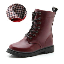 Load image into Gallery viewer, Boys Girls Boots Children's Winter Boots Shoes Waterproof Martin Boot Ankle For Kids Female Snow Fur Red Black