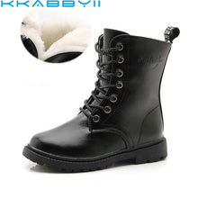 Load image into Gallery viewer, Boys Girls Boots Children's Winter Boots Shoes Waterproof Martin Boot Ankle For Kids Female Snow Fur Red Black