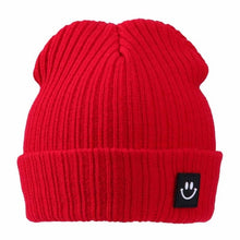 Load image into Gallery viewer, Children Hat Winter Warm Kids Comfortable Knitted Hat Smile Face Solid Cap Earflap Beanie Crochet Baby Boys Clothes Girls Hats