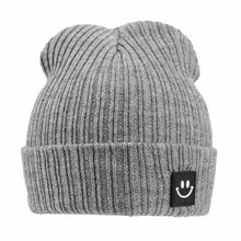 Load image into Gallery viewer, Children Hat Winter Warm Kids Comfortable Knitted Hat Smile Face Solid Cap Earflap Beanie Crochet Baby Boys Clothes Girls Hats